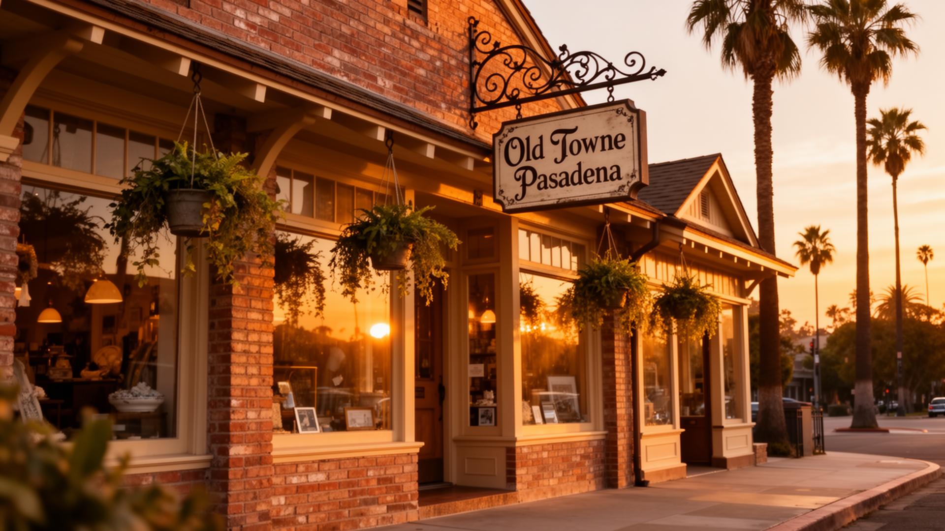 Fauna & Co. storefront in Old Towne Pasadena at golden hour